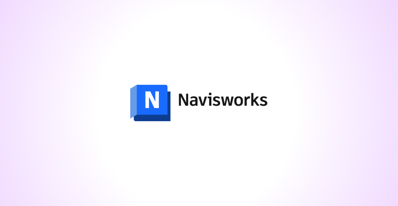 Navisworks logo on a white background — Autodesk software for project review, clash detection, and 4D construction simulation.