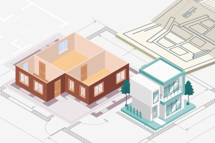 Ilustração de um projeto de arquitetura e urbanismo