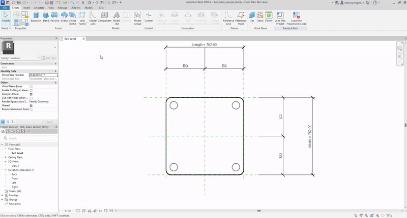 GIF de demonstração de como abrir o Plugin Revit no programa