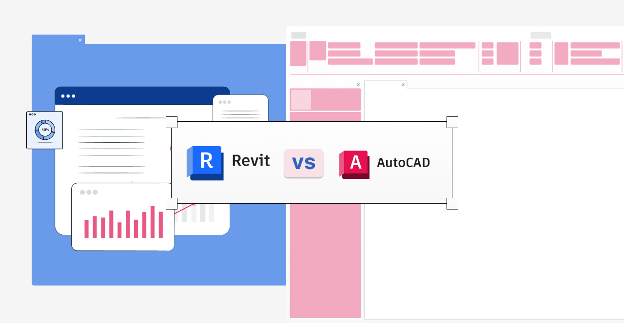 Comparação entre Revit e AutoCAD, destacando suas principais características e funcionalidades para profissionais de arquitetura e engenharia.
