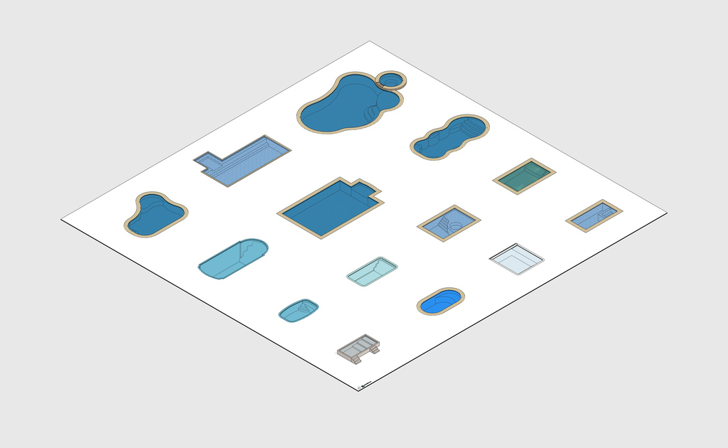 Conjunto de famílias Revit de piscina do Plugin Blocks.