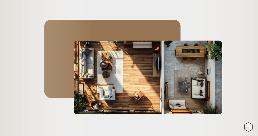 Imagem de um ambiente interno moderno e bem iluminado, com salas de estar organizadas e decoração elegante, ideal para inspirar projetos de interiores.