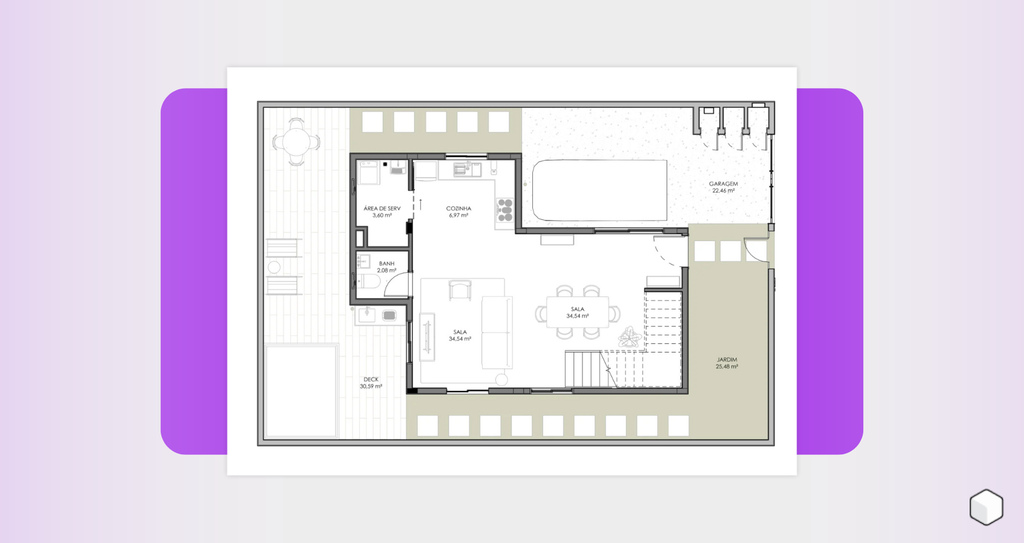 Planos arquitectónicos de dos niveles de una vivienda: planta baja que muestra cocina, baño, dormitorio, estar/jantar y varanda; y segundo piso con dormitorios, sala íntima, baño y sacada, con cotas y detalles técnicos.