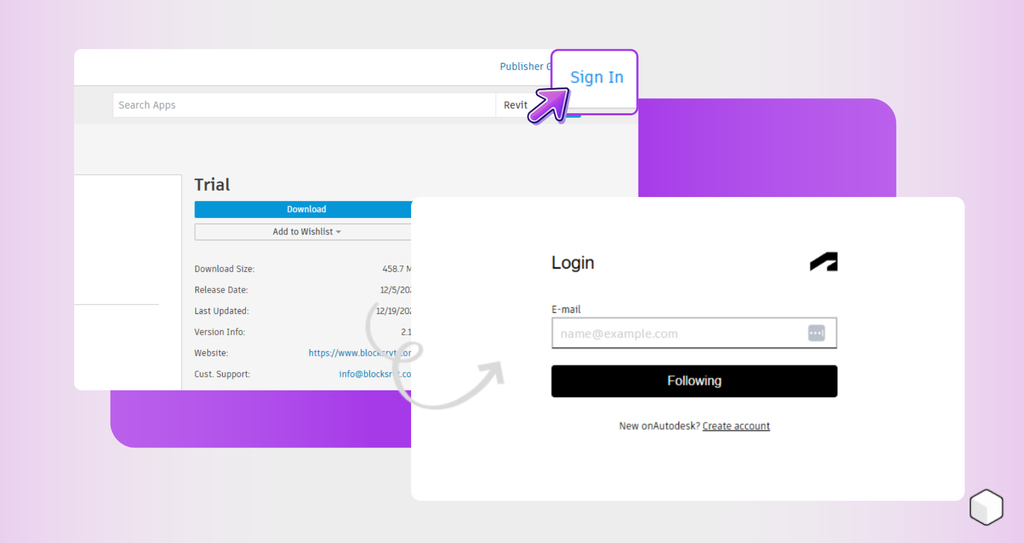 Imagem de tela mostrando o processo de login em um site, com botões de 'Sign In' e campos para preencher email.