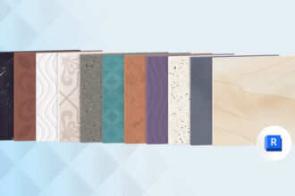 Conjunto de amostras de padrões de revestimentos contemporâneos em diversas cores e texturas, ideal para decoração e design de interiores.