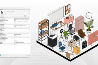 Imagem de um computador mostrando o interior de uma sala com móveis e objetos decorativos.