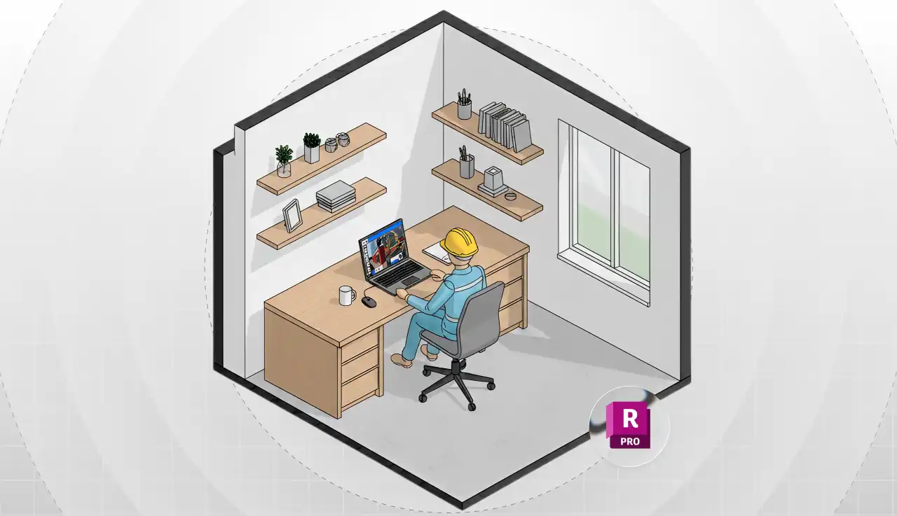 Profissional utilizando tecnologia de escaneamento para converter projetos físicos em modelos digitais 3D para BIM, evidenciando o processo de scan to BIM em projeto de escritório.