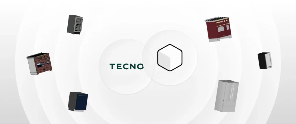 Imagem ilustrativa de uma rede de computadores domésticos com diferentes tipos de refrigeradores ao redor, destacando a tecnologia de conectividade e automação residencial.