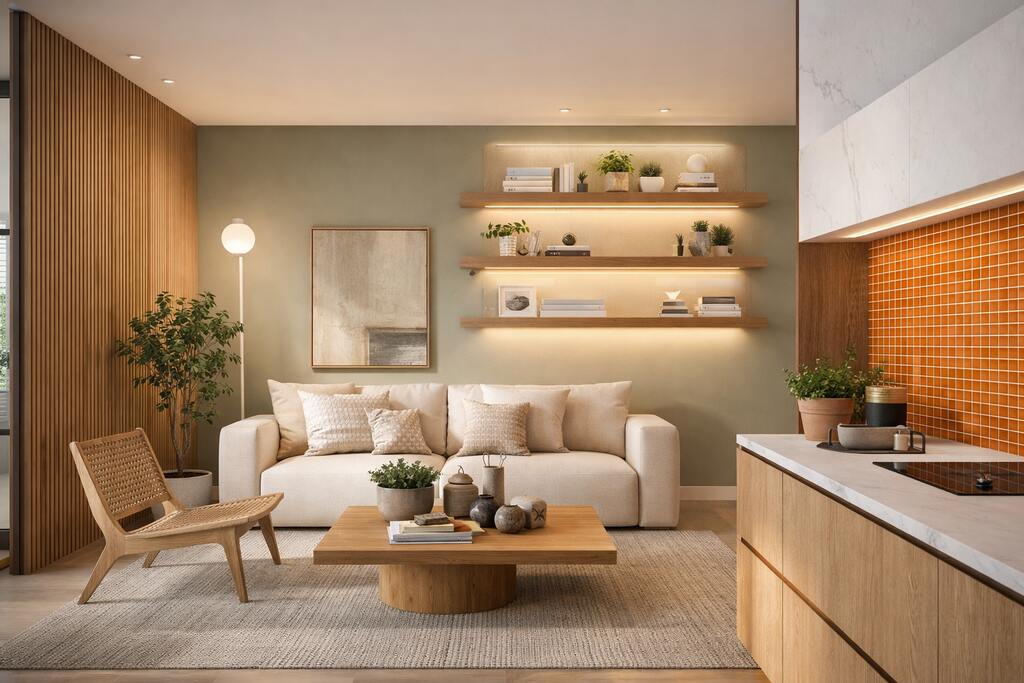 Sala reformada sem obra