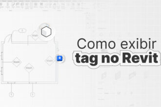 Interface do software Revit exibindo uma planta baixa com tags de parede, ilustrando como exibir tag no Revit de forma eficiente.