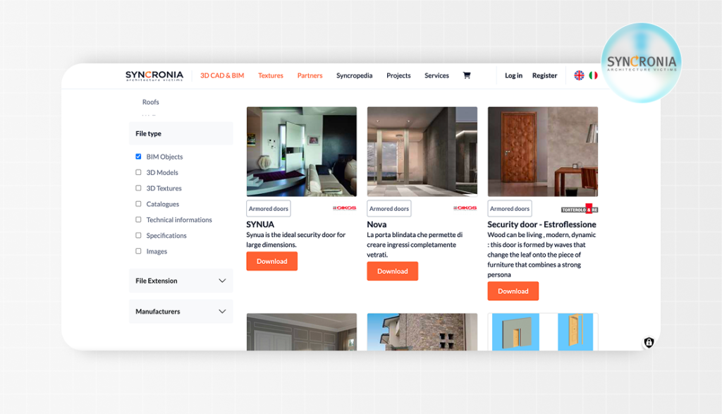 Melhores sites para baixar família revit grátis: Syncronia